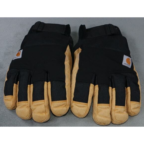 Carhartt Gloves Mens XL Black Tan Storm Defender Waterproof Insulated Work A731 - Picture 1 of 12